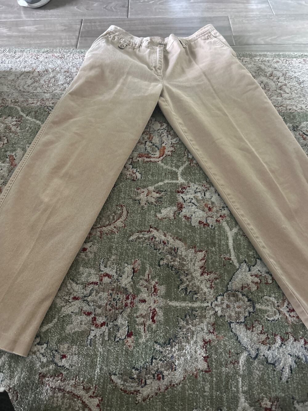 Lauren Ralph Lauren Petite 8P Pleated Khaki Chino Pants Incotex Tailored Vintage